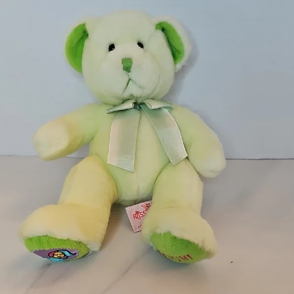 Russ Light Green and Cream Teddy Bear - Picture 2 of 7